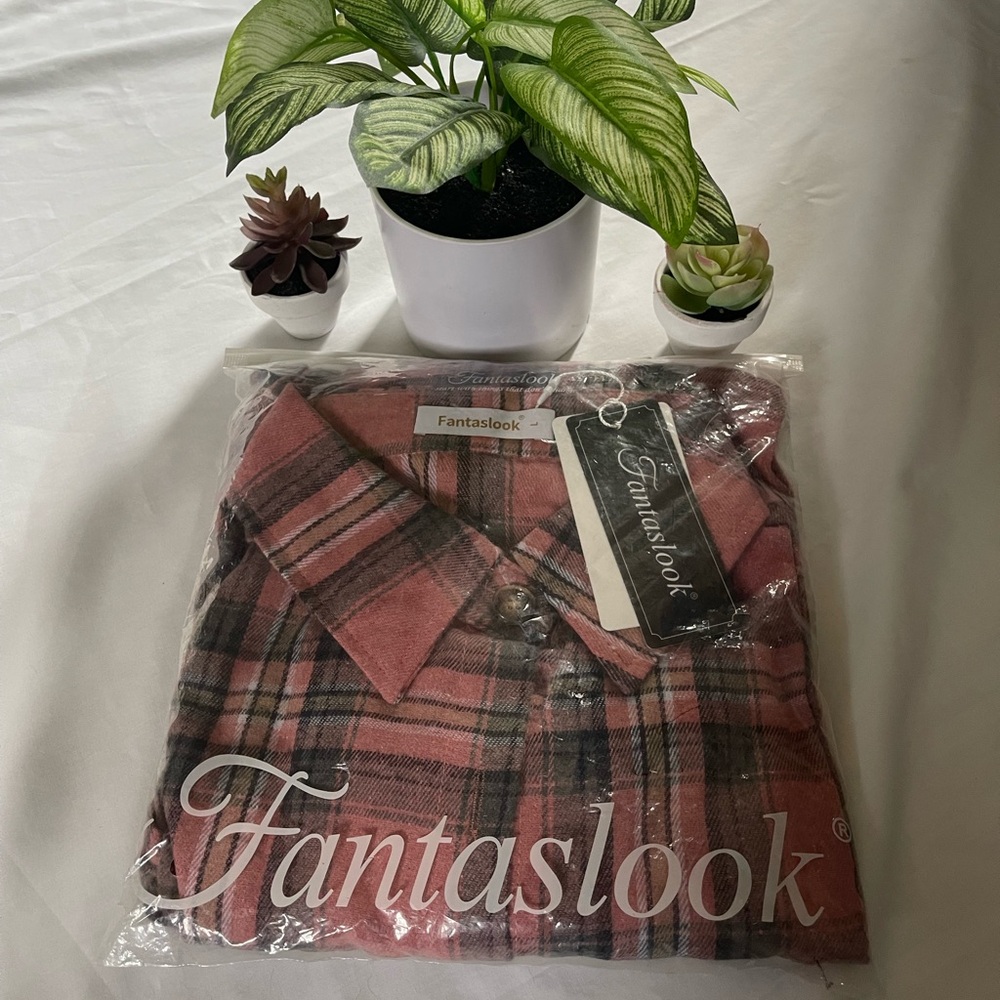 Fantaslook Pink Plaid Shirt